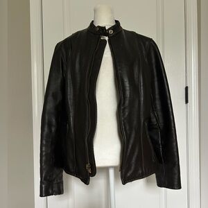 Vanson Leather Women’s Dark Brown Vintage Motorcycle Jacket Size 14 Made in USA